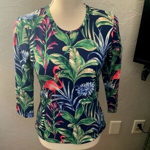 J. McLaughlin 3/4 length sleeve signature tee xs